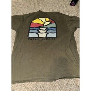 O'Neill Surf Stained Glass Modern-Fit Crewneck Short-Sleeve Shirt Large Olive
